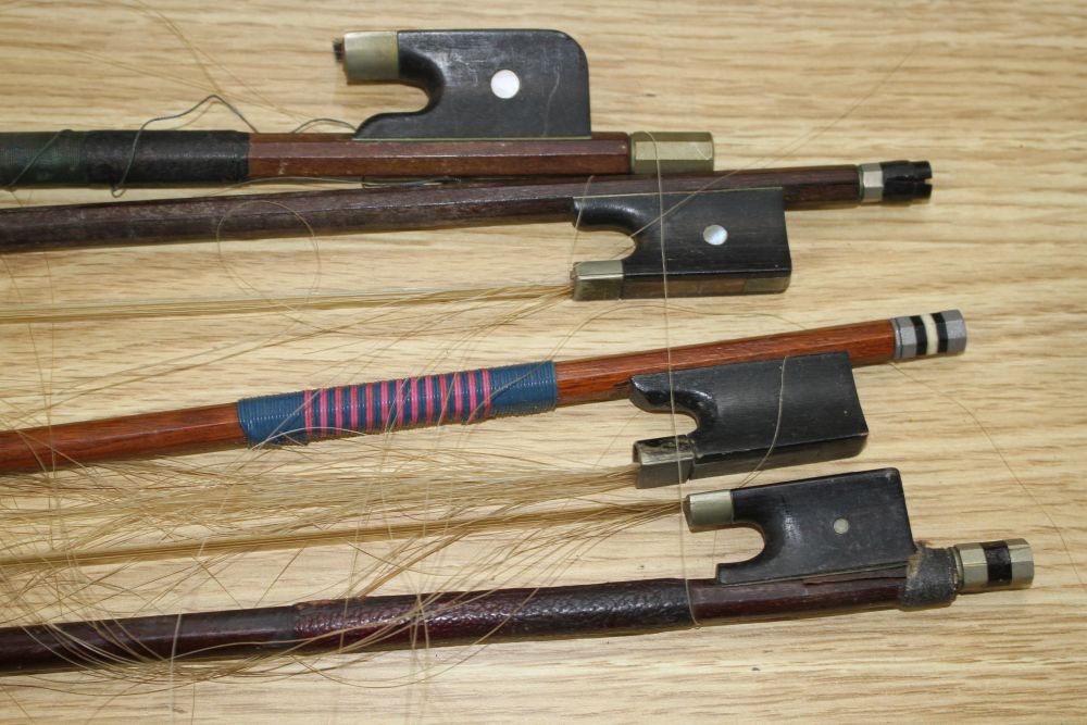 A Chinese violin and four bows